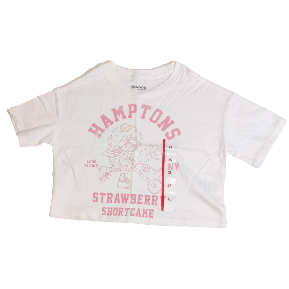 NEW Strawberry Shortcake Girl's Hamptons Short Sleeve Crop T-Shirt Size XS